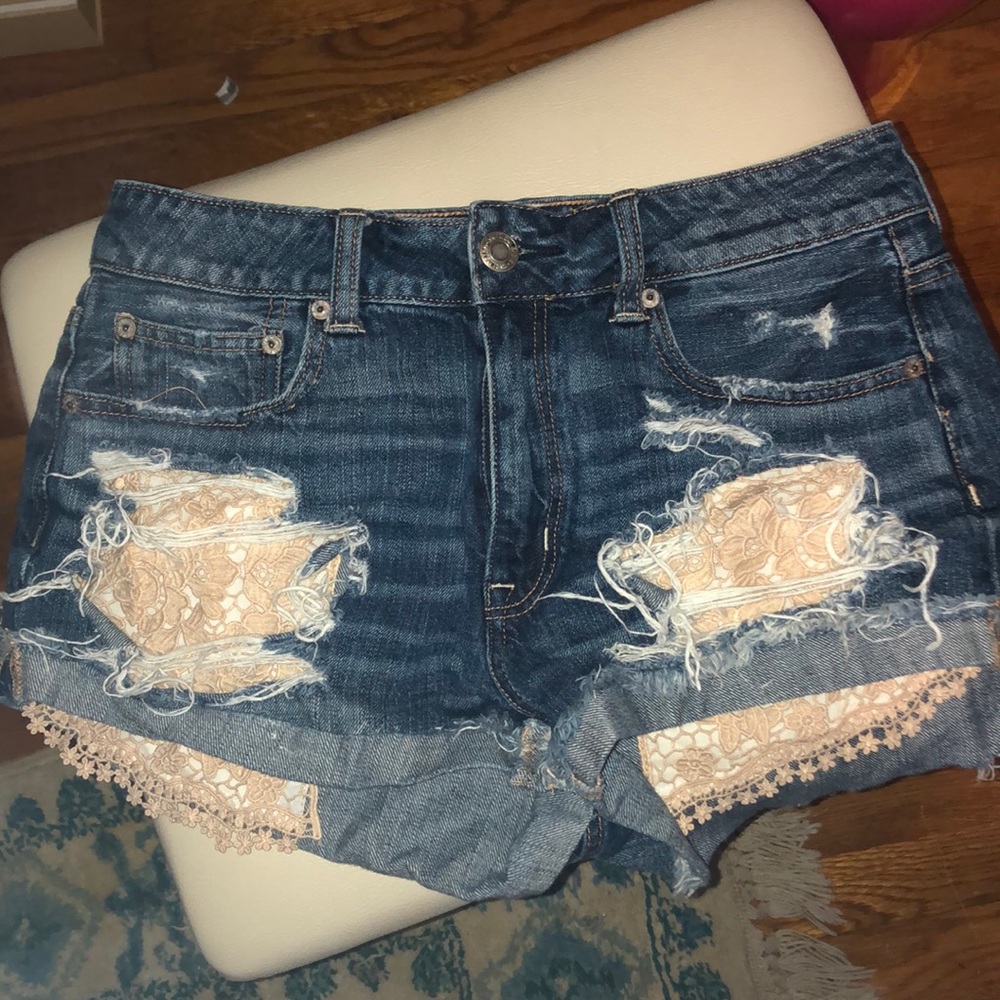 High wasted jean shorts